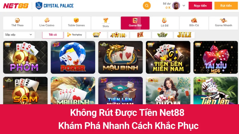 Không Rút Được Tiền Net88: Khám Phá Nhanh Cách Khắc Phục 5 Không Rút Được Tiền Net88: Khám Phá Nhanh Cách Khắc Phục