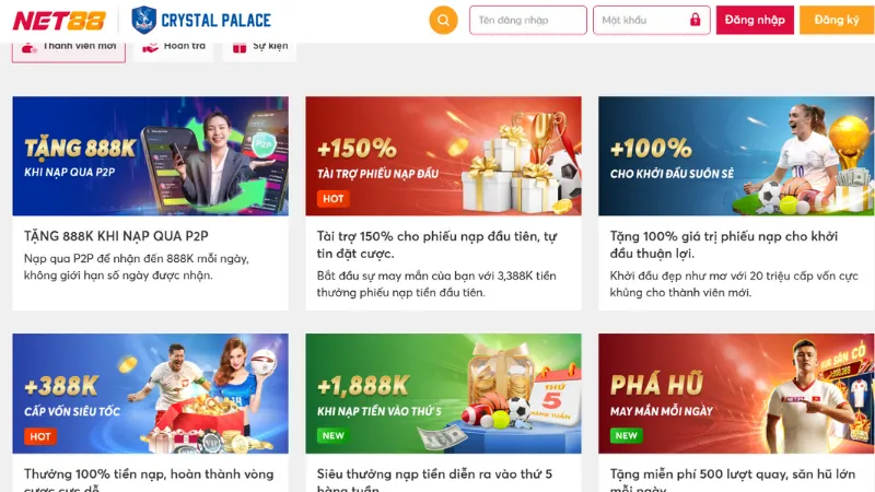 Khám phá các loại khuyến mãi net88